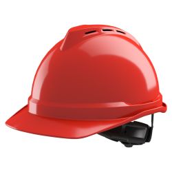 V-Gard 500, Helmet, vented, red, Fas-Trac III PVC